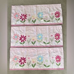 Pottery Barn Garden Daisy Valances (3) in pink